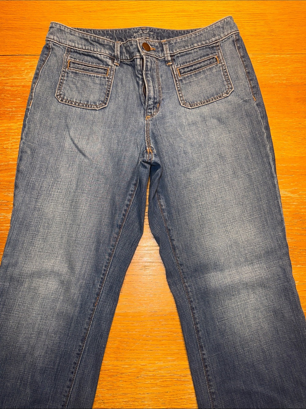 LOFT Women's Straight-Leg Jeans in Mid Blue Wash